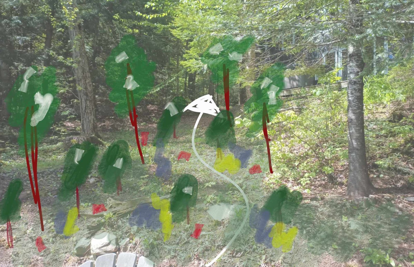 Main Triangle — concept sketch over the cleared planting area, 2025