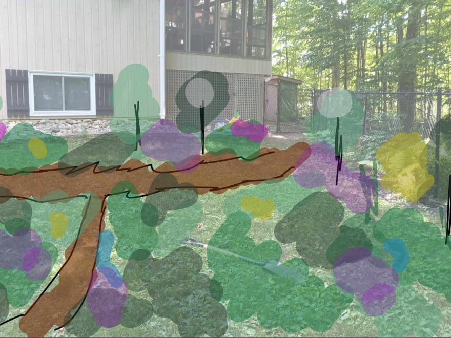 House-side garden design — cottage and septic garden, Haliburton County, 2025